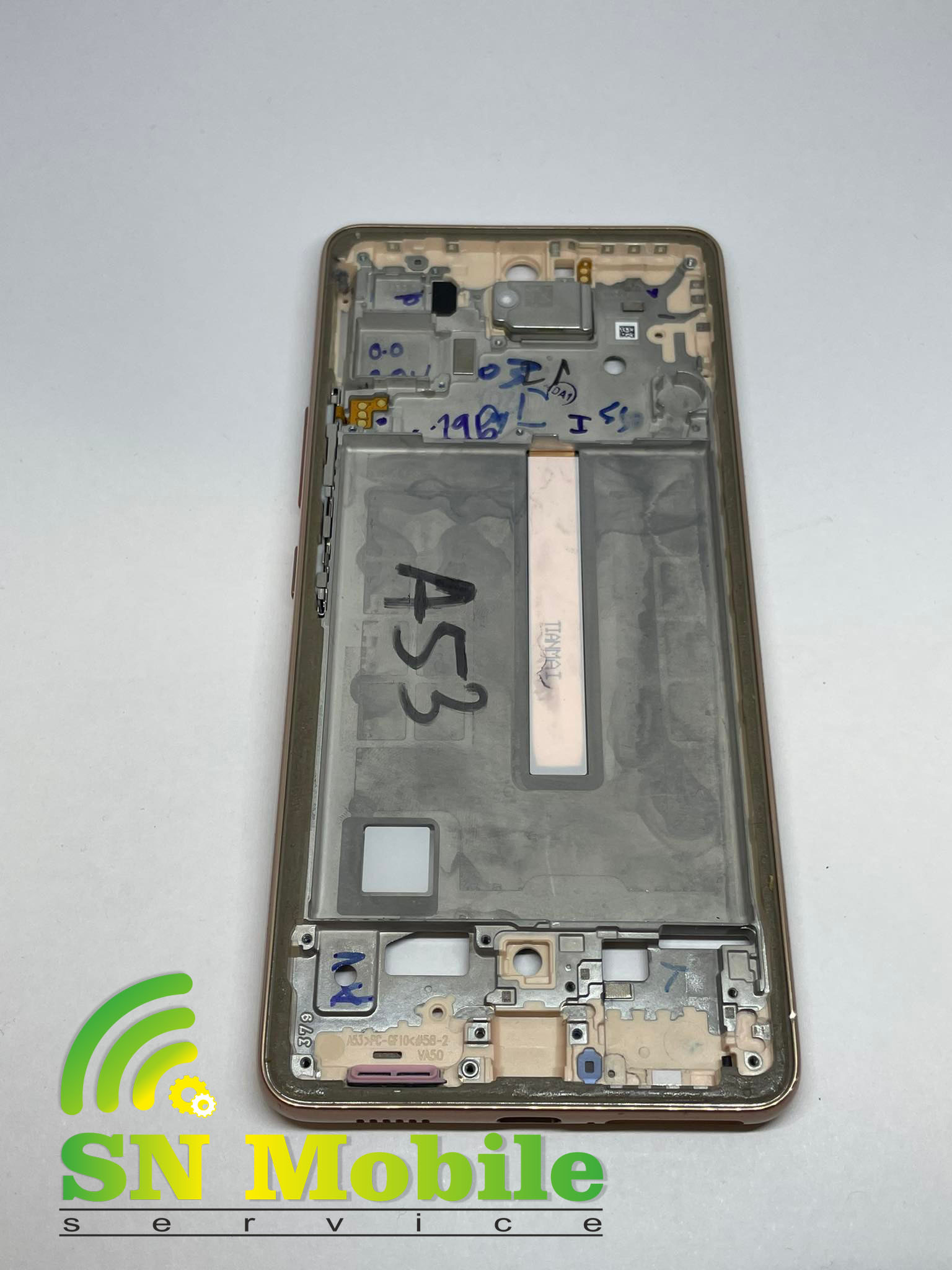 Рамка за дисплея за Samsung Galaxy A53 gold употребявана 2